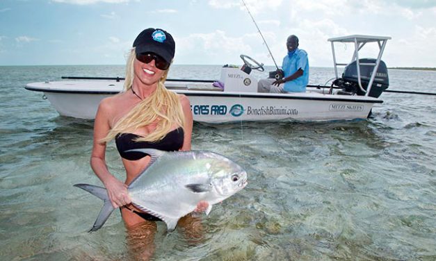 Pescando en los bajos de Bimini, Bahamas